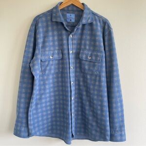 Tailorbyrd The Sweatershirt Men's Blue Checkered Button-Up Shirt Size XL